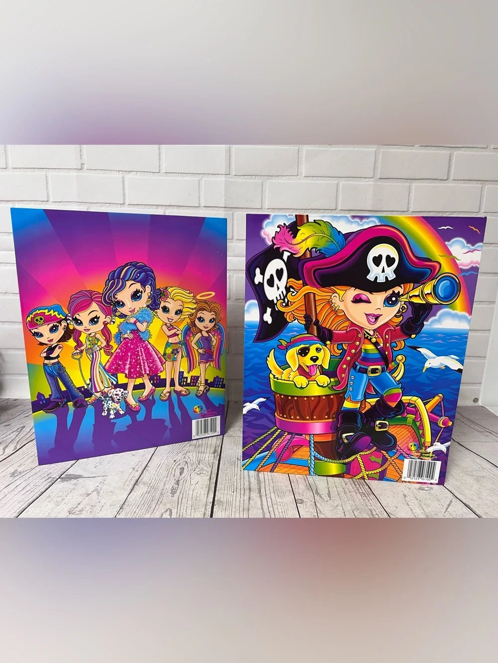 Vintage Club Lisa Frank Tempest & Fearless 5  Two Folders Pirate Puppy 2005 Y2K